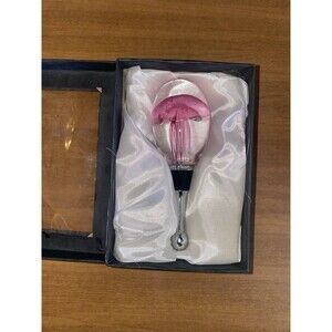 Handmade Glass Pink Jellyfish Wine Bottle Stopper Murano Style